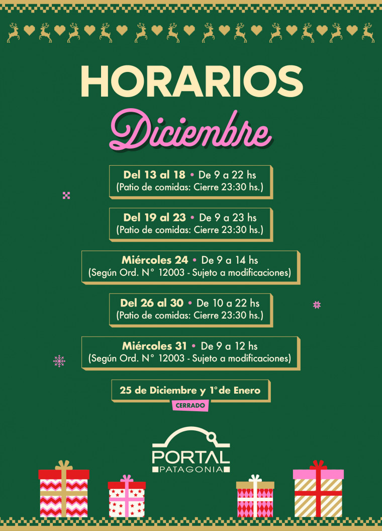 Horarios diciembre